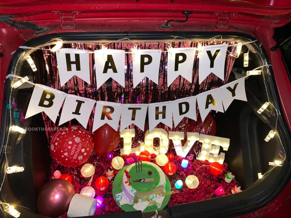 Car Decor with H B Banner 